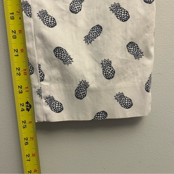 Talbots The Perfect Crop White Pineapple Print Pants Size 2 - Picture 12 of 13